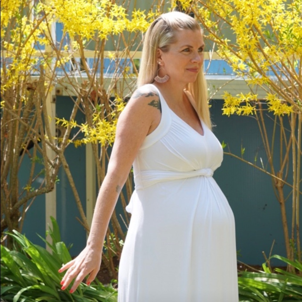 White maternity dress